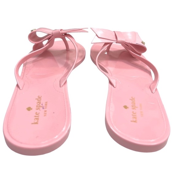 KATE SPADE • Pink Jayla Bow Flip Flop Jelly Sandals - Picture 7 of 8